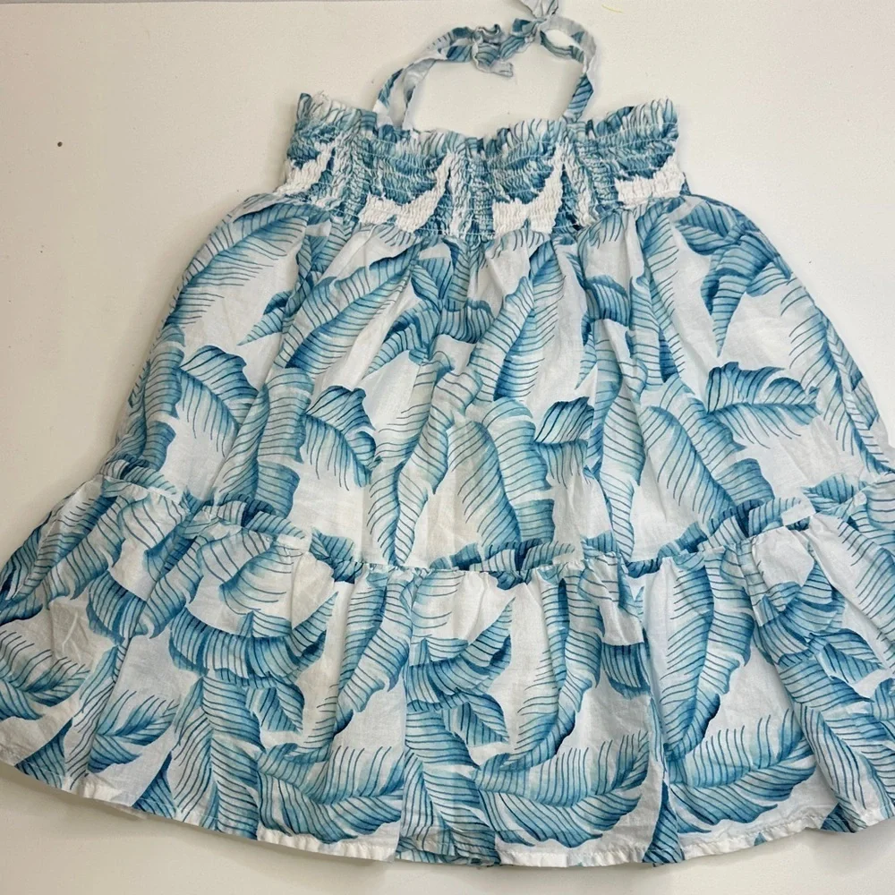 Janie and Jack The Leilani Palm Smocked Sundress Girls Size 3
